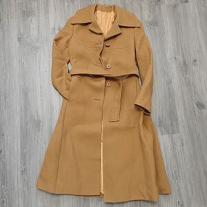 Vintage European Wool Mustard Tan Coat